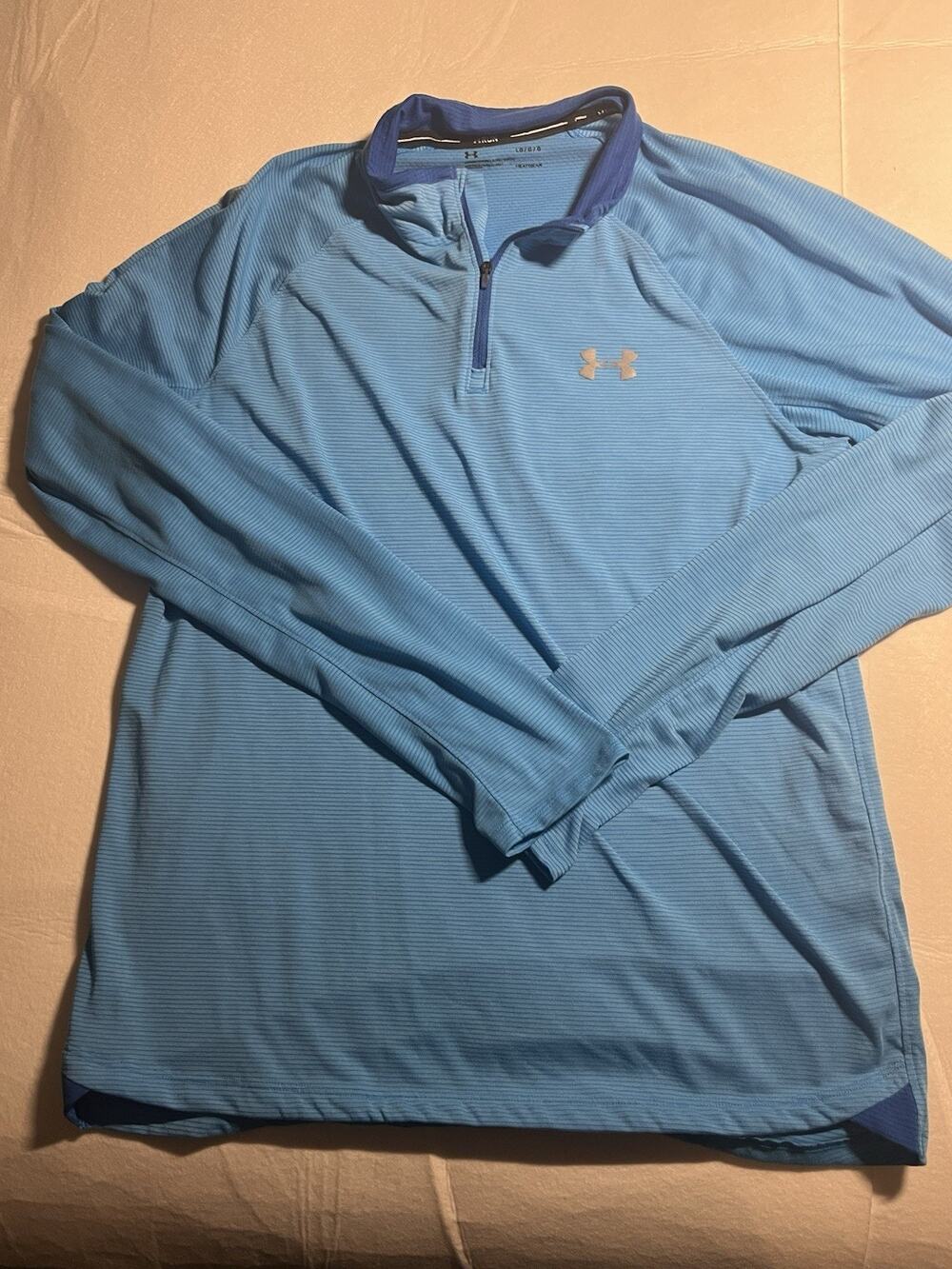 Under Armour HeatGear Men’s Large Blue 1/4 Zip Pullover Long Sleeve Athletic